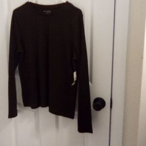 NWT Studio Works dark brown long sleeved Petite L